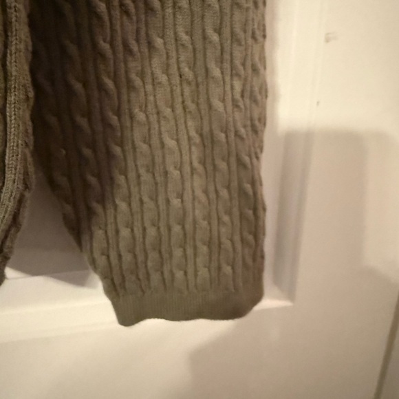 Jones NY Signature Moss Green Cable Knit Cardigan 3X NWT V Neck Buttons Stretch - Picture 5 of 7